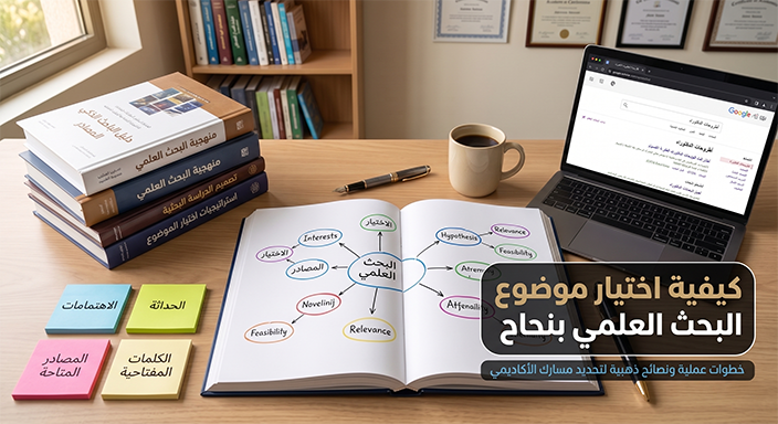 دليلك الشامل: كيفية اختيار موضوع البحث العلمي بنجاح